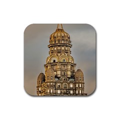 Salvo Palace Exterior View, Montevideo, Uruguay Rubber Coaster (square)  by dflcprintsclothing