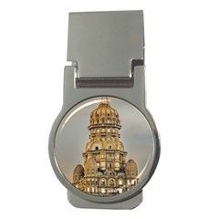 Salvo Palace Exterior View, Montevideo, Uruguay Money Clips (round)  by dflcprintsclothing