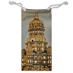 Salvo Palace Exterior View, Montevideo, Uruguay Jewelry Bag by dflcprintsclothing