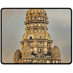 Salvo Palace Exterior View, Montevideo, Uruguay Fleece Blanket (medium)  by dflcprintsclothing