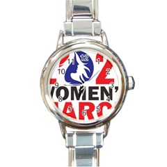 Womens March Round Italian Charm Watch