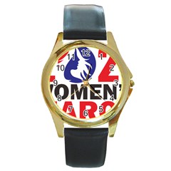 Womens March Round Gold Metal Watch by happinesshack