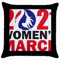 Womens March Throw Pillow Case (black) by happinesshack