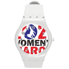 Womens March Round Plastic Sport Watch (m) by happinesshack