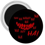 Demonic Laugh, Spooky red teeth monster in dark, Horror theme 3  Magnets Front