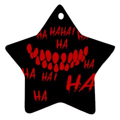 Demonic Laugh, Spooky Red Teeth Monster In Dark, Horror Theme Ornament (star) by Casemiro