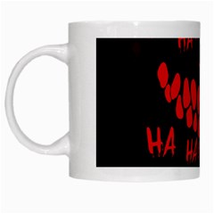 Demonic Laugh, Spooky Red Teeth Monster In Dark, Horror Theme White Mugs by Casemiro