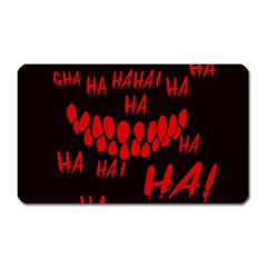 Demonic Laugh, Spooky Red Teeth Monster In Dark, Horror Theme Magnet (rectangular) by Casemiro