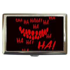 Demonic Laugh, Spooky Red Teeth Monster In Dark, Horror Theme Cigarette Money Case by Casemiro