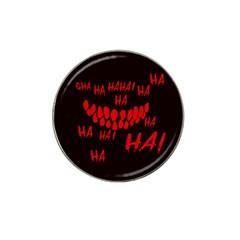 Demonic Laugh, Spooky Red Teeth Monster In Dark, Horror Theme Hat Clip Ball Marker by Casemiro