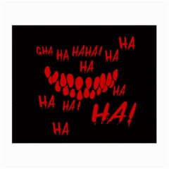 Demonic Laugh, Spooky Red Teeth Monster In Dark, Horror Theme Small Glasses Cloth by Casemiro