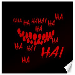 Demonic Laugh, Spooky Red Teeth Monster In Dark, Horror Theme Canvas 16  X 16  by Casemiro