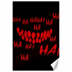 Demonic Laugh, Spooky Red Teeth Monster In Dark, Horror Theme Canvas 24  X 36  by Casemiro