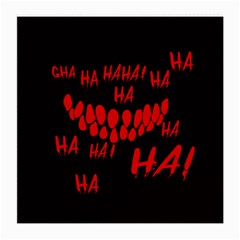 Demonic Laugh, Spooky Red Teeth Monster In Dark, Horror Theme Medium Glasses Cloth (2 Sides) by Casemiro