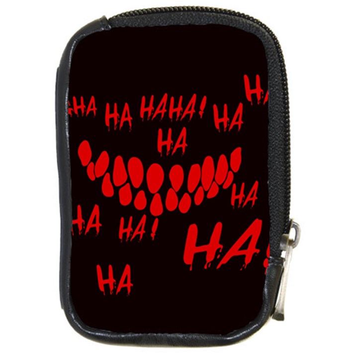 Demonic Laugh, Spooky red teeth monster in dark, Horror theme Compact Camera Leather Case