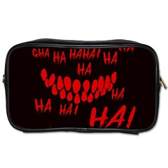 Demonic Laugh, Spooky Red Teeth Monster In Dark, Horror Theme Toiletries Bag (one Side) by Casemiro