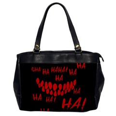 Demonic Laugh, Spooky Red Teeth Monster In Dark, Horror Theme Oversize Office Handbag by Casemiro