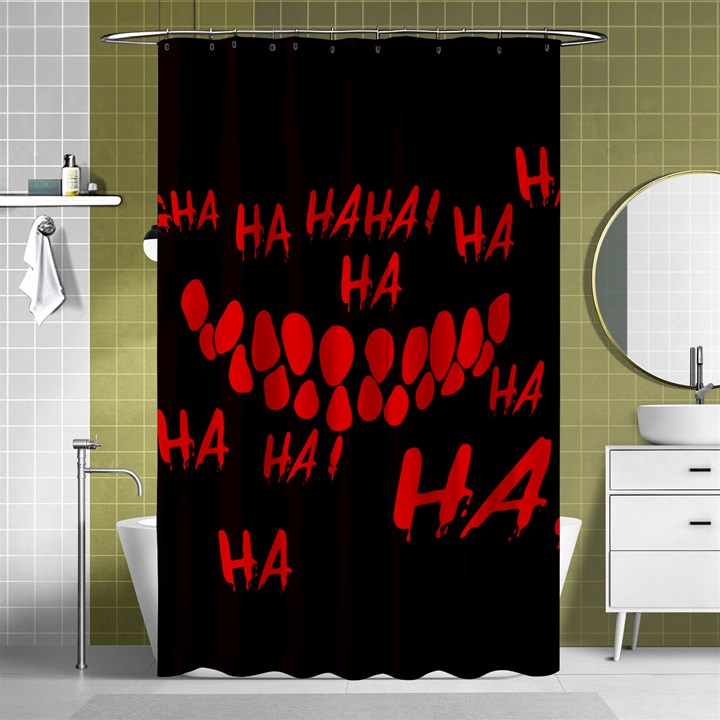 Demonic Laugh, Spooky red teeth monster in dark, Horror theme Shower Curtain 48  x 72  (Small) 