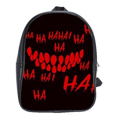 Demonic Laugh, Spooky Red Teeth Monster In Dark, Horror Theme School Bag (xl) by Casemiro