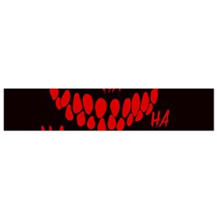 Demonic Laugh, Spooky Red Teeth Monster In Dark, Horror Theme Small Flano Scarf by Casemiro