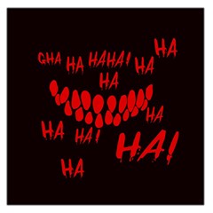 Demonic Laugh, Spooky Red Teeth Monster In Dark, Horror Theme Large Satin Scarf (square) by Casemiro