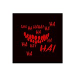 Demonic Laugh, Spooky red teeth monster in dark, Horror theme Satin Bandana Scarf Front