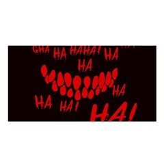 Demonic Laugh, Spooky Red Teeth Monster In Dark, Horror Theme Satin Shawl by Casemiro