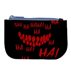 Demonic Laugh, Spooky Red Teeth Monster In Dark, Horror Theme Large Coin Purse by Casemiro