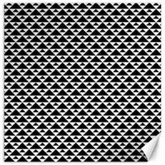 Black And White Triangles Pattern, Geometric Canvas 16  X 16  by Casemiro