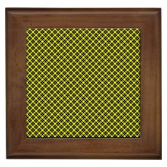 Cute Yellow Tartan Pattern, Classic Buffalo Plaid Theme Framed Tile by Casemiro