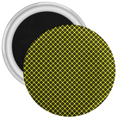 Cute Yellow Tartan Pattern, Classic Buffalo Plaid Theme 3  Magnets by Casemiro