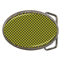 Cute Yellow Tartan Pattern, Classic Buffalo Plaid Theme Belt Buckles by Casemiro