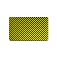 Cute Yellow Tartan Pattern, Classic Buffalo Plaid Theme Magnet (name Card) by Casemiro