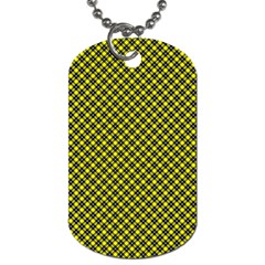 Cute Yellow Tartan Pattern, Classic Buffalo Plaid Theme Dog Tag (two Sides) by Casemiro