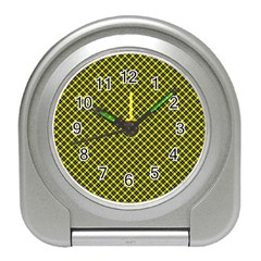 Cute Yellow Tartan Pattern, Classic Buffalo Plaid Theme Travel Alarm Clock by Casemiro