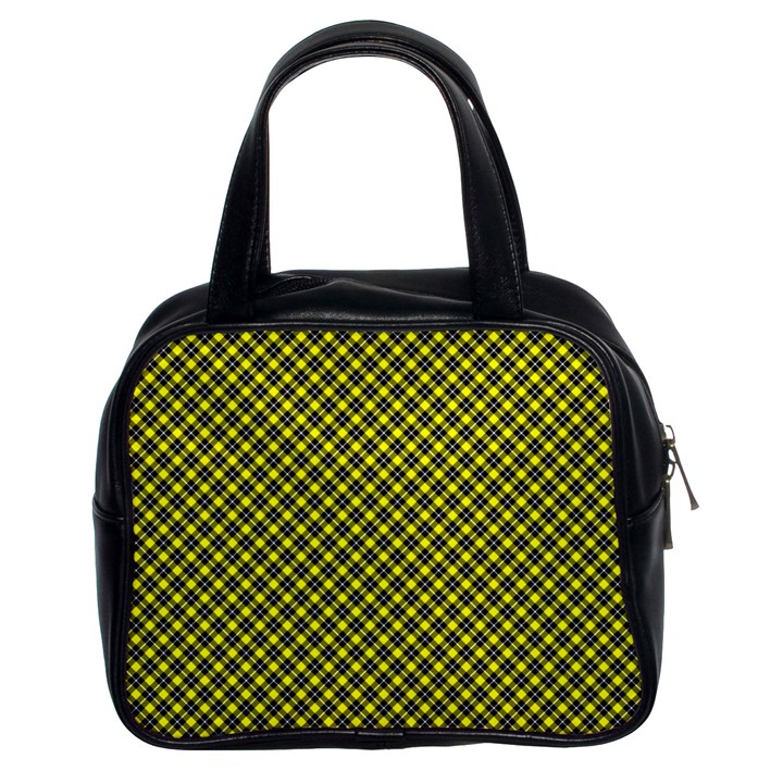 Cute yellow tartan pattern, classic buffalo plaid theme Classic Handbag (Two Sides)