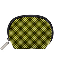 Cute Yellow Tartan Pattern, Classic Buffalo Plaid Theme Accessory Pouch (small)