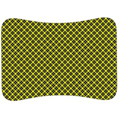 Cute Yellow Tartan Pattern, Classic Buffalo Plaid Theme Velour Seat Head Rest Cushion by Casemiro