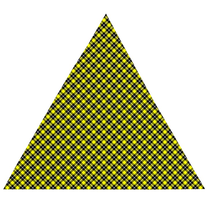 Cute yellow tartan pattern, classic buffalo plaid theme Wooden Puzzle Triangle