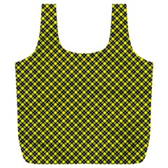 Cute Yellow Tartan Pattern, Classic Buffalo Plaid Theme Full Print Recycle Bag (xxl) by Casemiro