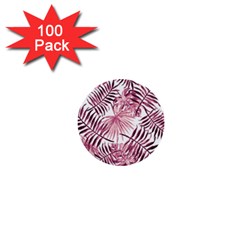 Pink Leaves 1  Mini Buttons (100 Pack) 