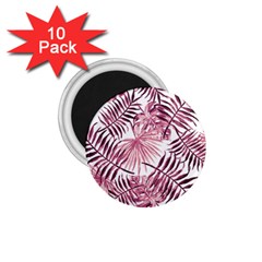 Pink Leaves 1 75  Magnets (10 Pack) 