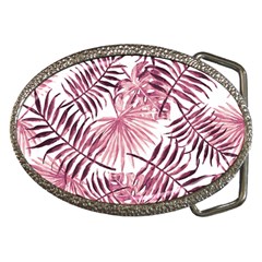 Pink Leaves Belt Buckles