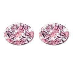 Pink Leaves Cufflinks (oval)