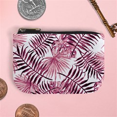 Pink Leaves Mini Coin Purse