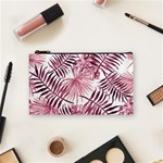 Pink leaves Cosmetic Bag (Small) Front