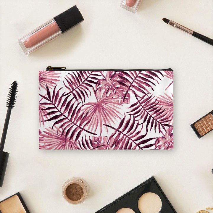 Pink leaves Cosmetic Bag (Small)