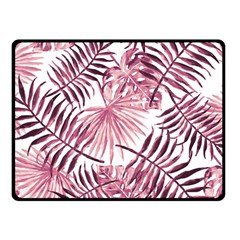 Pink Leaves Fleece Blanket (small)