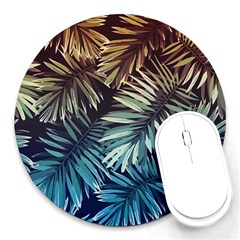 Tropical Leaves Round Mousepads by goljakoff