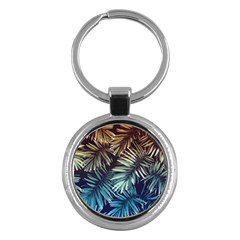 Tropical Leaves Key Chain (round)